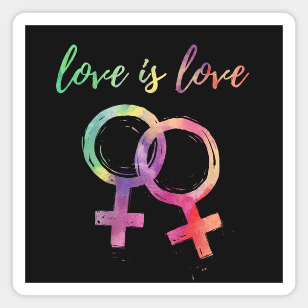 Love is Love Gay Femme Rainbow Magnet by IllustratedActivist